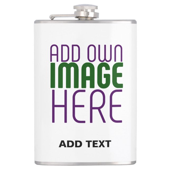 MODERN EDITABLE SIMPLE WHITE IMAGE TEXT TEMPLATE FLASK (Front)