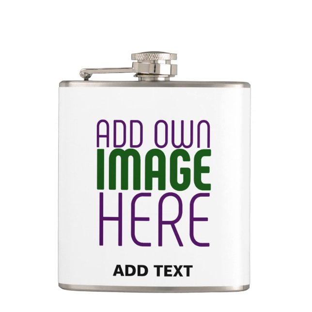 MODERN EDITABLE SIMPLE WHITE IMAGE TEXT TEMPLATE FLASK (Front)