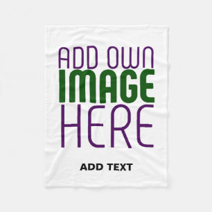 MODERN EDITABLE SIMPLE WHITE IMAGE TEXT TEMPLATE FLEECE BLANKET