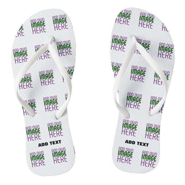 MODERN EDITABLE SIMPLE WHITE IMAGE TEXT TEMPLATE FLIP FLOPS (Footbed)
