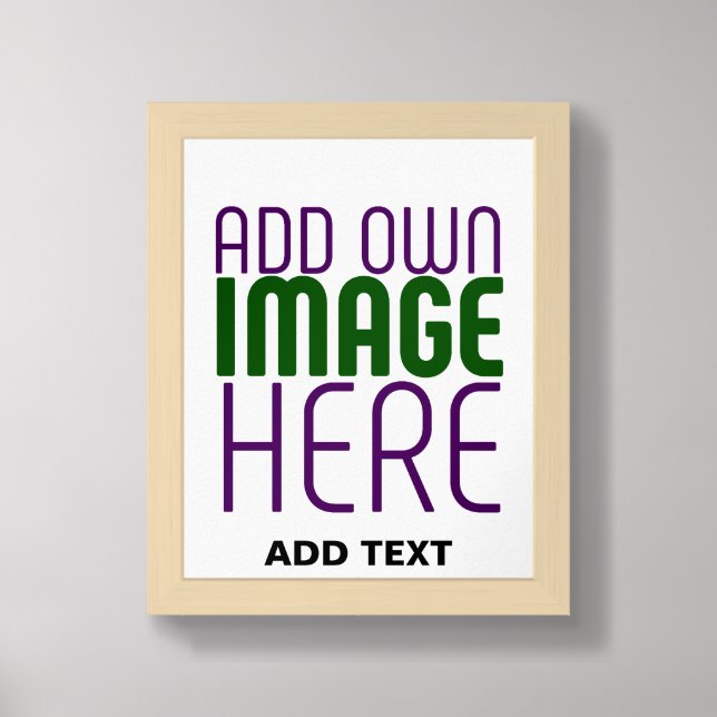 MODERN EDITABLE SIMPLE WHITE IMAGE TEXT TEMPLATE FRAMED ART (Framed Front)