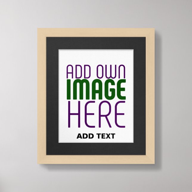 MODERN EDITABLE SIMPLE WHITE IMAGE TEXT TEMPLATE FRAMED ART (Framed Front)