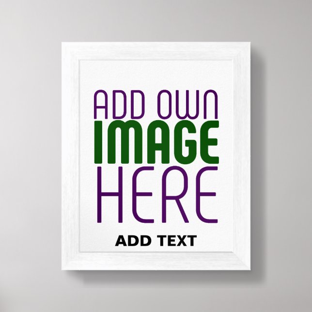 MODERN EDITABLE SIMPLE WHITE IMAGE TEXT TEMPLATE FRAMED ART (Framed Front)