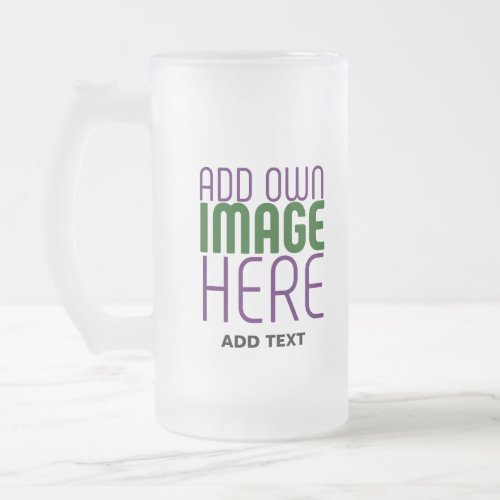 MODERN EDITABLE SIMPLE WHITE IMAGE TEXT TEMPLATE FROSTED GLASS BEER MUG