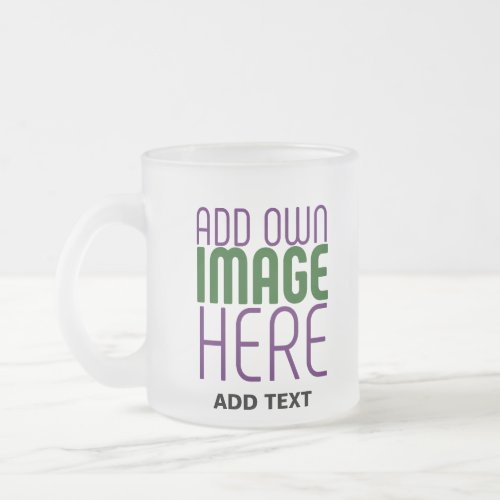 MODERN EDITABLE SIMPLE WHITE IMAGE TEXT TEMPLATE FROSTED GLASS COFFEE MUG