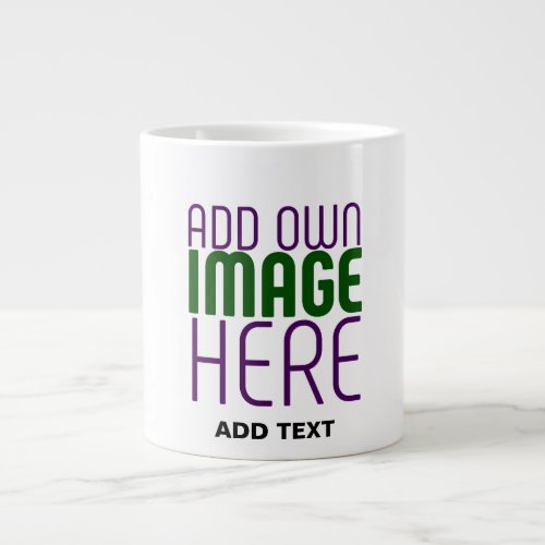 MODERN EDITABLE SIMPLE WHITE IMAGE TEXT TEMPLATE GIANT COFFEE MUG