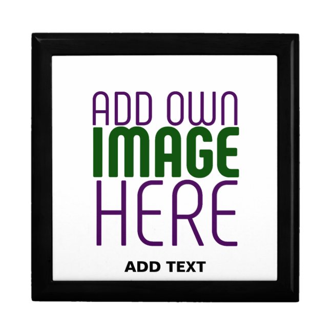 MODERN EDITABLE SIMPLE WHITE IMAGE TEXT TEMPLATE GIFT BOX (Front)