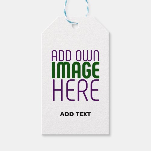 MODERN EDITABLE SIMPLE WHITE IMAGE TEXT TEMPLATE GIFT TAGS
