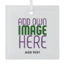 MODERN EDITABLE SIMPLE WHITE IMAGE TEXT TEMPLATE GLASS ORNAMENT