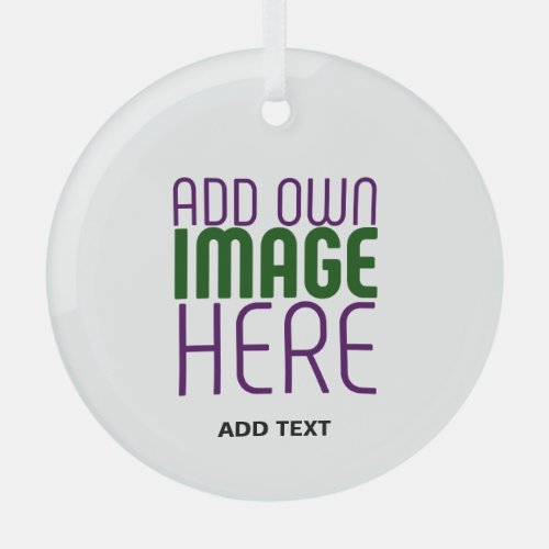  MODERN EDITABLE SIMPLE WHITE IMAGE TEXT TEMPLATE GLASS ORNAMENT