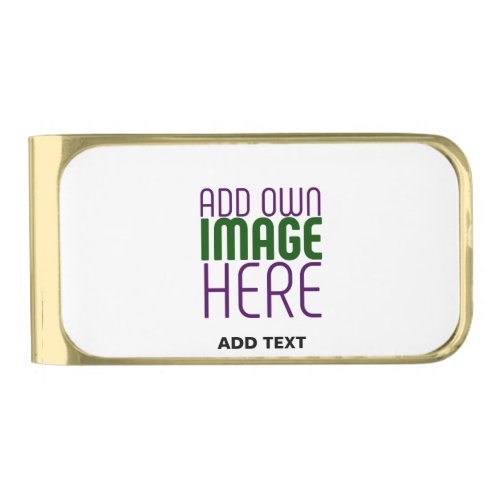 MODERN EDITABLE SIMPLE WHITE IMAGE TEXT TEMPLATE GOLD FINISH MONEY CLIP