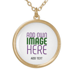MODERN EDITABLE SIMPLE WHITE IMAGE TEXT TEMPLATE GOLD PLATED NECKLACE