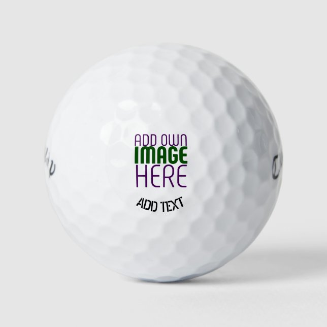 MODERN EDITABLE SIMPLE WHITE IMAGE TEXT TEMPLATE GOLF BALLS (Front)