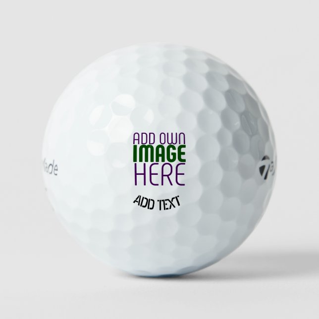 MODERN EDITABLE SIMPLE WHITE IMAGE TEXT TEMPLATE GOLF BALLS (Front)