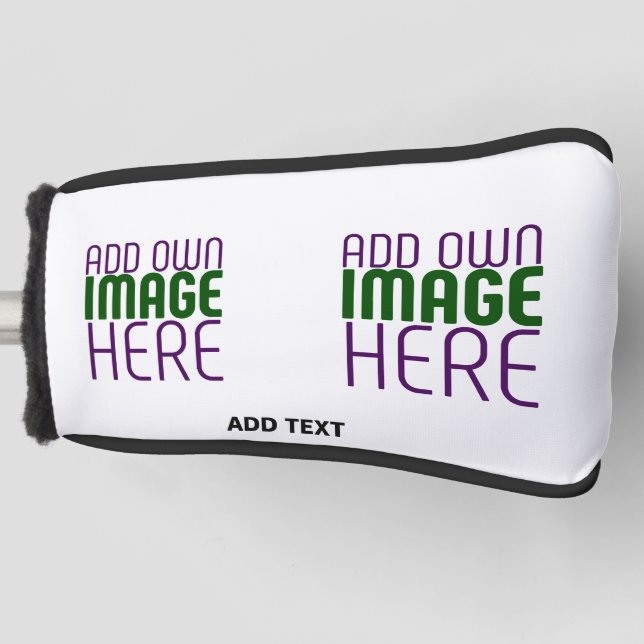 MODERN EDITABLE SIMPLE WHITE IMAGE TEXT TEMPLATE GOLF HEAD COVER (Front)
