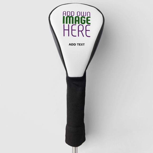 MODERN EDITABLE SIMPLE WHITE IMAGE TEXT TEMPLATE GOLF HEAD COVER (Front)