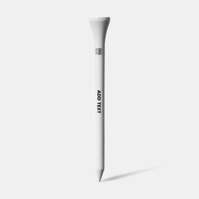 MODERN EDITABLE SIMPLE WHITE IMAGE TEXT TEMPLATE GOLF TEES (Side)