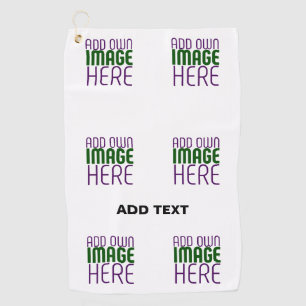 MODERN EDITABLE SIMPLE WHITE IMAGE TEXT TEMPLATE GOLF TOWEL