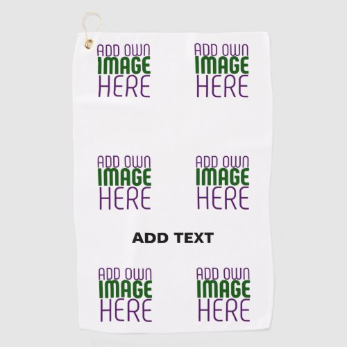 MODERN EDITABLE SIMPLE WHITE IMAGE TEXT TEMPLATE GOLF TOWEL