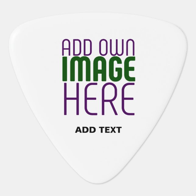 MODERN EDITABLE SIMPLE WHITE IMAGE TEXT TEMPLATE GUITAR PICK (Front)