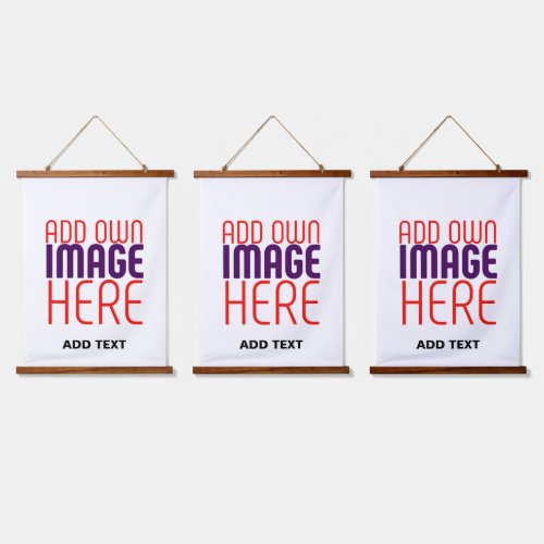 MODERN EDITABLE SIMPLE WHITE IMAGE TEXT TEMPLATE HANGING TAPESTRY