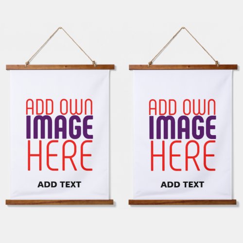 MODERN EDITABLE SIMPLE WHITE IMAGE TEXT TEMPLATE HANGING TAPESTRY