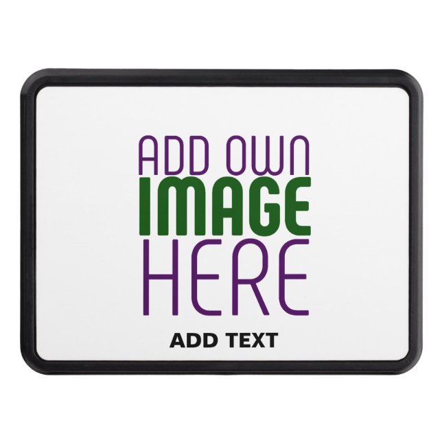 MODERN EDITABLE SIMPLE WHITE IMAGE TEXT TEMPLATE HITCH COVER (Front)