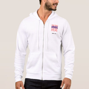 MODERN EDITABLE SIMPLE WHITE IMAGE TEXT TEMPLATE HOODIE