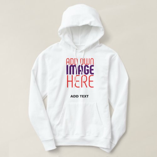 MODERN EDITABLE SIMPLE WHITE IMAGE TEXT TEMPLATE HOODIE