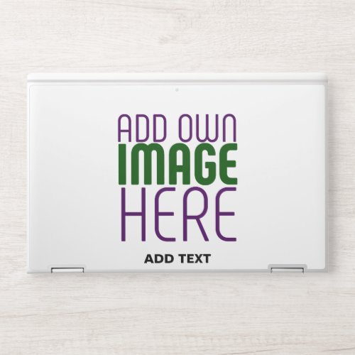 MODERN EDITABLE SIMPLE WHITE IMAGE TEXT TEMPLATE HP LAPTOP SKIN