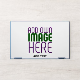 MODERN EDITABLE SIMPLE WHITE IMAGE TEXT TEMPLATE HP LAPTOP SKIN