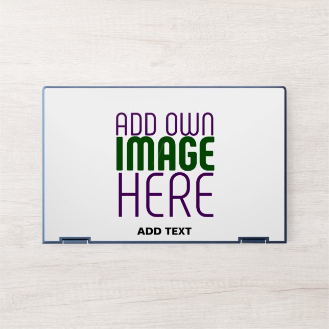 MODERN EDITABLE SIMPLE WHITE IMAGE TEXT TEMPLATE HP LAPTOP SKIN (Front)