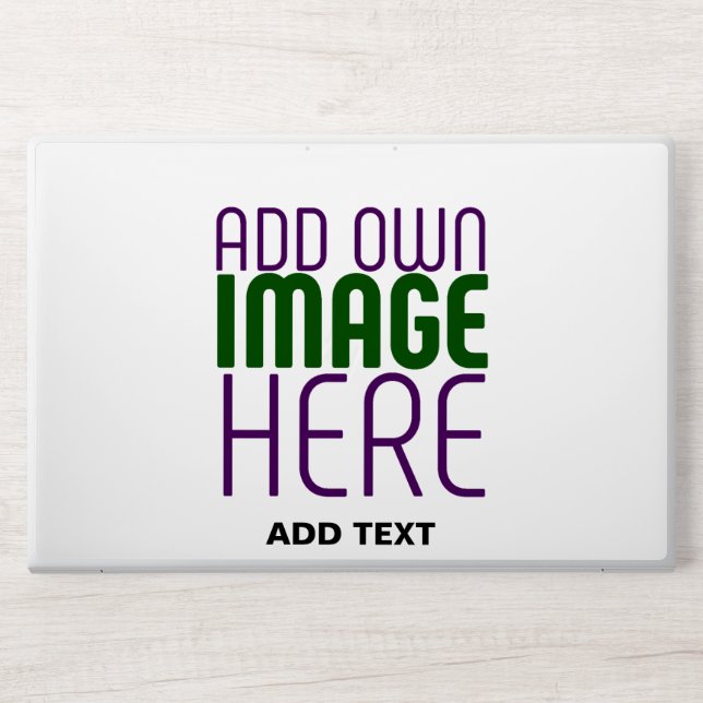 MODERN EDITABLE SIMPLE WHITE IMAGE TEXT TEMPLATE HP LAPTOP SKIN (Front)