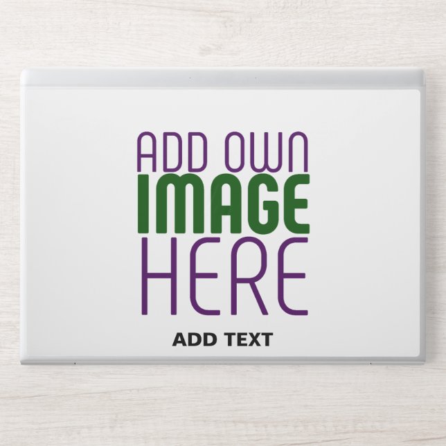 MODERN EDITABLE SIMPLE WHITE IMAGE TEXT TEMPLATE HP LAPTOP SKIN (Front)