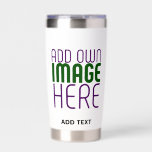 MODERN EDITABLE SIMPLE WHITE IMAGE TEXT TEMPLATE INSULATED TUMBLER