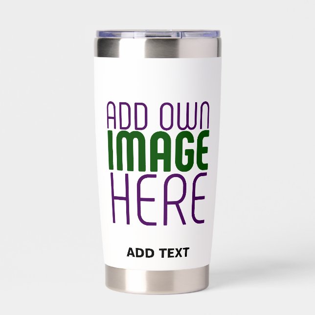 MODERN EDITABLE SIMPLE WHITE IMAGE TEXT TEMPLATE INSULATED TUMBLER (Front)