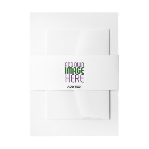 MODERN EDITABLE SIMPLE WHITE IMAGE TEXT TEMPLATE INVITATION BELLY BAND