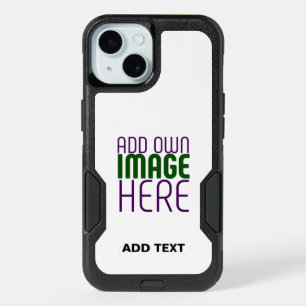 MODERN EDITABLE SIMPLE WHITE IMAGE TEXT TEMPLATE iPhone 15 CASE