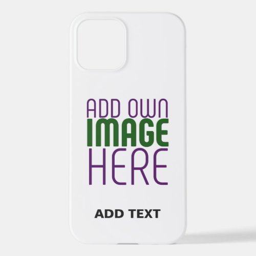 MODERN EDITABLE SIMPLE WHITE IMAGE TEXT TEMPLATE iPhone 12 CASE