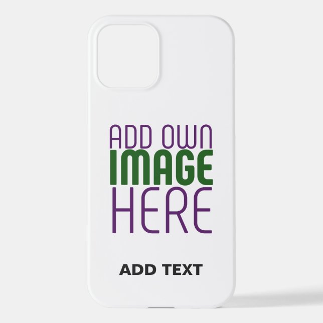 MODERN EDITABLE SIMPLE WHITE IMAGE TEXT TEMPLATE iPhone CASE (Back)