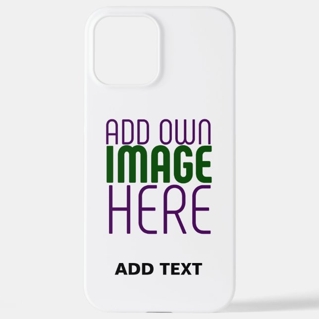 MODERN EDITABLE SIMPLE WHITE IMAGE TEXT TEMPLATE iPhone CASE (Back)