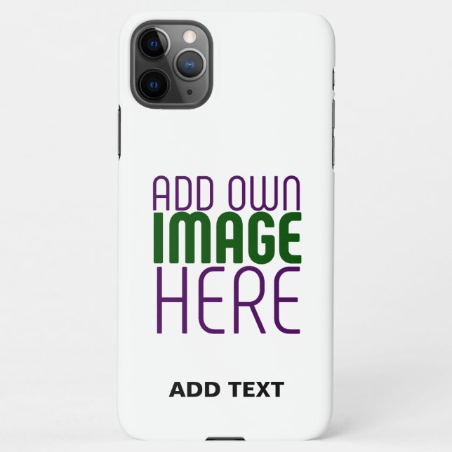 MODERN EDITABLE SIMPLE WHITE IMAGE TEXT TEMPLATE iPhone CASE (Back)
