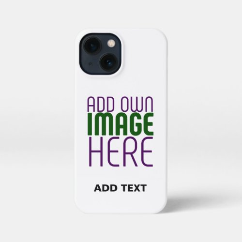MODERN EDITABLE SIMPLE WHITE IMAGE TEXT TEMPLATE iPhone 13 MINI CASE