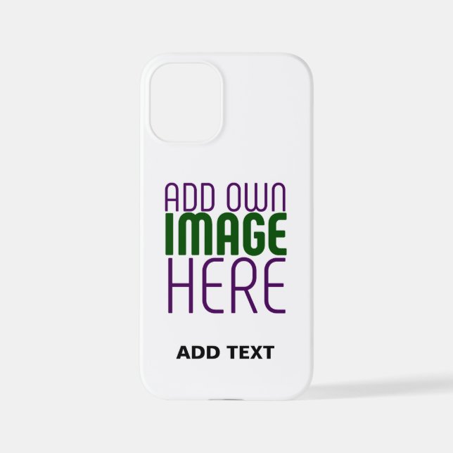 MODERN EDITABLE SIMPLE WHITE IMAGE TEXT TEMPLATE iPhone CASE (Back)