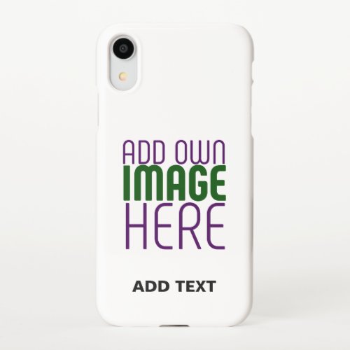 MODERN EDITABLE SIMPLE WHITE IMAGE TEXT TEMPLATE iPhone XR CASE