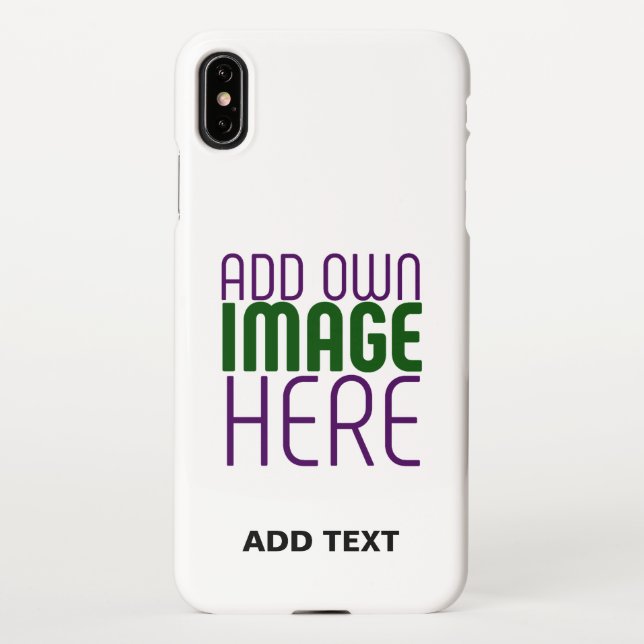 MODERN EDITABLE SIMPLE WHITE IMAGE TEXT TEMPLATE iPhone CASE (Back)