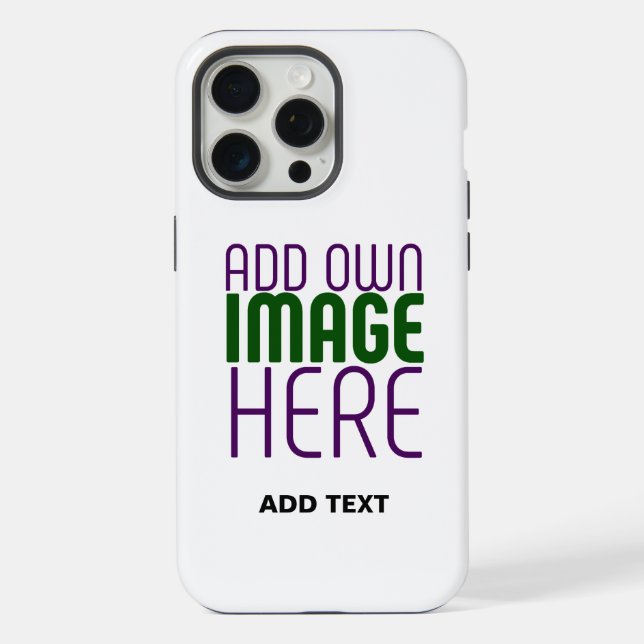 MODERN EDITABLE SIMPLE WHITE IMAGE TEXT TEMPLATE IPHONE CASE (Back)