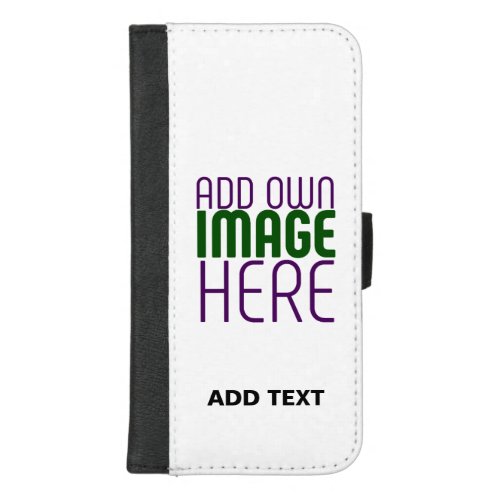 MODERN EDITABLE SIMPLE WHITE IMAGE TEXT TEMPLATE iPhone 87 PLUS WALLET CASE
