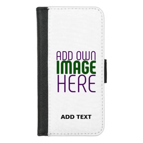 MODERN EDITABLE SIMPLE WHITE IMAGE TEXT TEMPLATE iPhone 87 WALLET CASE