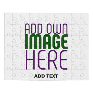 MODERN EDITABLE SIMPLE WHITE IMAGE TEXT TEMPLATE JIGSAW PUZZLE
